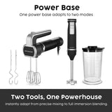 2-In-1 Hand Mixer Immersion Blender Electric Handheld, Portable Hand Blender Electric Mixer with Beater Dough Whisk & Blending Cup, Food Processor Kitchen Gadgets for Smoothies Baby Food Baking & Soup
