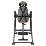 VEVOR Inversion Table, 300lbs Capacity Heavy Duty Inversion Table, Decompression Back Stretcher Machine, Strength Training Equipment with Headrest, Ankle Lock, Adjustable Protective Belt, Orange/Black