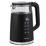 Double Wall Cool Touch Electric Tea Kettle, Glass Exterior, Real Time Temperature, Digital Touch-Screen | Black Elite Gourmet