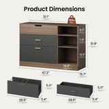 Home Office Storage Filing Cabinets w/ 2 Drawers & Adjustable Shelf, Hanging File Drawer Fits Letter, Legal, A4 for Living Room, Dining Room,