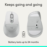 Logitech Signature Comfort Plus M850 L Wireless Mouse - Off White