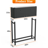 WALMANN Heavy-Duty Firewood Rack with Waterproof Cover & Firewood Carry Bag, 4ft Outdoor Indoor Wood Log Holder for Fireplace, Patio & Porch, Sturdy Steel Fire Wood Storage Stand