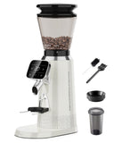 Tuni G2 Conical Burr Coffee Grinder, 70 Grind Settings Anti-static Burr Mill, Precision Electronic Timer and LED Touchscreen for Espresso/Drip/Cold Brew/French Press, Stainless Steel, Ivory