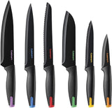 Cuisinart Advantage Nonstick Ceramic-Coated Knife Set, 7-Piece Acrylic Block Stainless Steel Knives for Precise Cutting, Durable Kitchen Knife Set with Ergonomic Handles, C55-7PCE