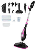 KMFurnila 14-in-1 Steam Mop, 1550W Detachable Handheld Steam Cleaner for Floor Cleaning, 16.4 FT Cord, 2 Washable Pads, Multi-Purpose Floor Steamer for Hardwood, Carpet, Tile, Grout