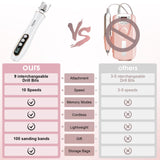 Hoxida Cordless Electric Nail Drill: 10-Speed Professional Nail File with 360° LED Light for Manicure Shaping & Gel Removal, Nail Art Practice Essentials,Home DIY & Portable Travel Use