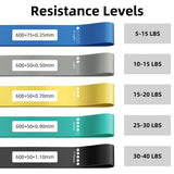 Resistance Loop Exercise Bands for Home Fitness, Yoga Pilates, Stretching, Strength Training, and Physical Therapy - Elastic Bands Set Workout Bands for Women&Men - Colorful WSAKOUE