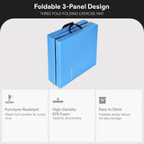 BalanceFrom 2" Thick Tri-Fold Folding Exercise Mat with Carrying Handles for MMA, Gymnastics and Home Gym Protective Flooring (Blue) BalanceFrom