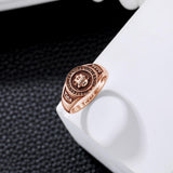 Oseew Customized Men 2027 High School Class rings Graduation (Rose Gold)
