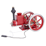 MechPuConToy Hit and Miss Engine Kit That Runs, HM-01 KIT Engine Model + Metal 4-SWheel Steering Flatbed Transport Cart + Accessory Triad + (CDI Igniter + Spark Plug) Kit