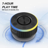 Bluetooth Shower Speaker, Portable Speaker Bluetooth 5.3 with Suction Cup, Wireless Speakers Waterproof IP7, RGB Lights, Built-in Mic, Small Speakers for Bathroom, Party, Beach, Pool 2025 new, Black