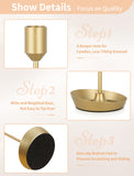 NUPTIO Taper Candle Holders for Wedding: 6 PCS Gold Matte Candles Stick Holder for Table Centerpiece - Bulk Candlestick Holders for Birthday Christmas Party Decor