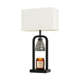 PoKat Electric Candle Warmer Lamp Black, Modern Lamp Candle Warmer with Timer Dimmer, Wax Light Warming Table Lamp for Jar Candles, Bedside Lamp for House Warming Home Decor Living room, Bulb Included