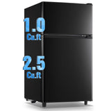 WANAI 3.5 Cu.Ft Mini Fridge Compact Refrigerator with Freezer, 7 Level Adjustable Thermostat Removable Shelves Small Refrigerator for Office Dorm Apartment Matte Black