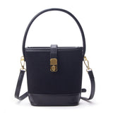 Small Bucket Bags for Women, Vintage Faux Suede Purse with Crossbody Strap, Top-Handle Handbags Shoulder Bag for Fall Winter (Black)