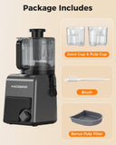 3-in-1 Cold Press Juicer Machines, 6.5" Mega Chute for Whole Fruit, Slow Masticating Juicer | Oxide Gray