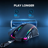 Wireless Mouse Gaming with 8000 DPI, PC Gaming Mice with Fire Button