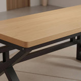 RMWHGDUL Wooden Computer Desk with Angled Metal Legs Reinforced Solid Wood Square Edges Multipurpose Use Suitable for Student Desktop Home Office Bedroom Gaming, 180 50 75cm