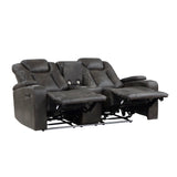72" Power Reclining Sleeper Sofa Couch with USB Ports, Home Theater Power Reclining Loveseat with Cup Holders | Brownish Gray Lexicon