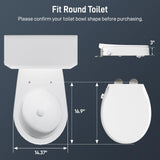 BIGCOW Raised Toilet Seat with Bidet - Round, Soft Close, 3" Height - Dual Nozzle (Frontal & Rear Wash) with Adjustable Cold Water Pressure and Stainless Steel Inlet (Round)