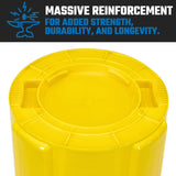Magnum 44 Gallon Trash Can, High-Vis Yellow, Construction Grade, Heavy Duty Plastic, Jobsite Ready for Handling and Holding Garbage CMTC-C000-44Y02 (2 Pack)