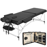 Massage Tables Portable Massage Bed Aluminium Height Adjustable Facial Salon Tattoo Bed with Non-Woven Bag, 28 inch Width Black Yaheetech