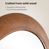 WallBeyond Asymmetrical Full Length Wooden Mirror, 22.5" x 63" Irregular Solid Wood Wall Mirror, Boho Decor for Bedroom Living Room Entryway, Mid-Century Modern, Natural