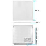LUXRITE 2x2 FT LED Flat Panel Light, 30/35/40W, 3 Color Selectable 4000K-6500K, Backlit Drop Ceiling Lights, 3750/4375/5000 Lumens, 0-10V Dimmable, 100-277V, Prismatic Anti-Glare, ETL DLC (4 Pack)