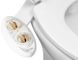 LUXE Bidet NEO 120 - Single Nozzle, Self-Cleaning, Non-Electric Bidet Attachment for Toilet Seat, Adjustable Water Pressure, Rear Wash (Gold)