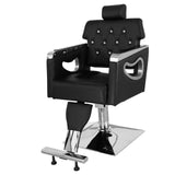 Winado Heavy Duty Reclining Barber Chair, Styling Salon Chair with Headrest and Footrest, 360° Swivel, Height Adjustable, Fit Hair Stylist Women Men, Black