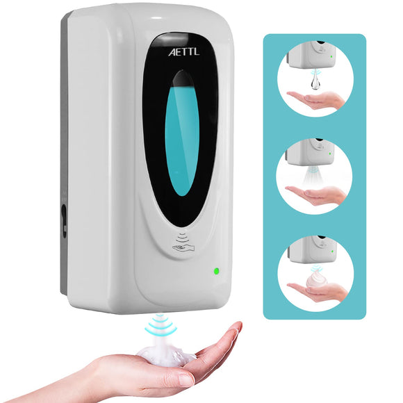 Automatic Foaming Hand Soap Dispenser Wall Mount, Motion Sensor Foam Liquid Refill Bottle AETTL