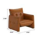 NessCarsti Lazy Chic Single Sofa, Button Tufted Deep Seat Chair, Orange