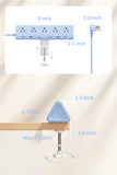 SMALLRT Blue Desk Clamp Power Strip with 6.5 FT Extension Cord, PD 40W USB-C Fast Charging Ports, 5 AC Outlets 4 USB-C 2 USB-A, Fits 2.1 inch Table Edges