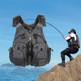Multifunctional Kayak Life Jackets for Adults - Fishing, Multi Pocket Portable Detachable Clothing with Floating Material Breathable Life-Saving Rock Fishing (Grey)