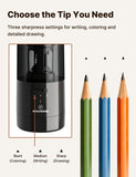 WOLVERINE Electric Pencil Sharpener with Vacuum & Auto Feed, USB-C, Black