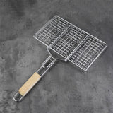 BBQ Barbecue Net Roast Fish Duck Meat Clip Grilled Fish Net Grilled Hamburger Net Tool Stainless Steel Grilling Iron Basket ()