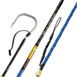 TRHUNTER Carbon Fiber Fishing Gaff Saltwater Fish Gaff with S316 Stainless Steel Fishing Hook (Blue Gaff - 4'8'' - 4'' Hook)