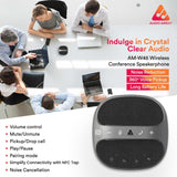 Wireless Conference Microphone with Speaker | Bluetooth, USB & 4 Mics | 360° Pickup Upto 4M Audio Array