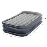 Intex Dura Beam Deluxe Pillow Raised Inflatable Velvet Fiber-Tech Airbed Mattress with Built in Pump & Portable Storage Carrying Case, Twin (2 Pack)