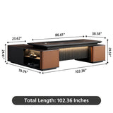 HHEvergreenEnsemble Executive Desk with Thickened Desktop (102.36IN)