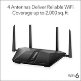 NETGEAR Nighthawk 5-Stream AX5 WiFi 6 Router (RAX43) AX4200 Wireless Speed (Up to 4.2 Gbps) | 2,000 sq. ft. Coverage (Renewed) NETGEAR