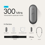 Plaud NotePin S Wearable AI Voice Recorder, Transcribe & Summarize, Black
