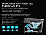 MEJE #A5 - Basic Smart Function Toilet with Built-in Heated Seat, Elongated Tankless Toilet with Auto Flushing, Foot Kick Flushing, Adjustable Seat Temperature, Flush Remote Control, Night Light