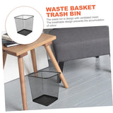 2pcs Black Metal Mesh Wastebaskets for Office and Home Use