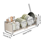 STCERY Modern Dish Drying Rack with Drainboard, Countertop Dish Rack, Kitchen Organization, Intelligent Drainage Structure, Used for Drying Bowls, Plates and Cups(Gray)