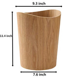 BISOZER Wood Trash Can, Round Stackable Wastebasket, Natural Garbage Recycling Bin for Bathrooms, Powder Rooms, Kitchens, Home Offices (B-Light Wood)