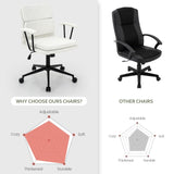 422 Modern Linen Office Chair with Removable Padded Armrests, Premium Double Cushion