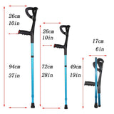 Lightweight Foldable Forearm Crutch, Aluminum Walking Stick,Height Adjustable, Ergonomic Handle with Comfortable Grip 2ZG-02BM (Blue)