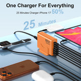 Newdarren 165W Charging Station, 6 Port Desktop Charger, 3 Ports 40W Orange