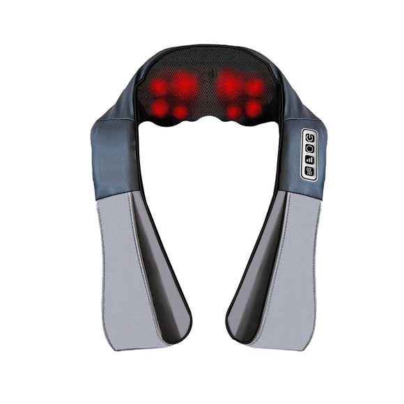 Neck Massager with Heat, Shiatsu Shoulder and Back Massager, Electric Kneading Back Massager HELPHIER